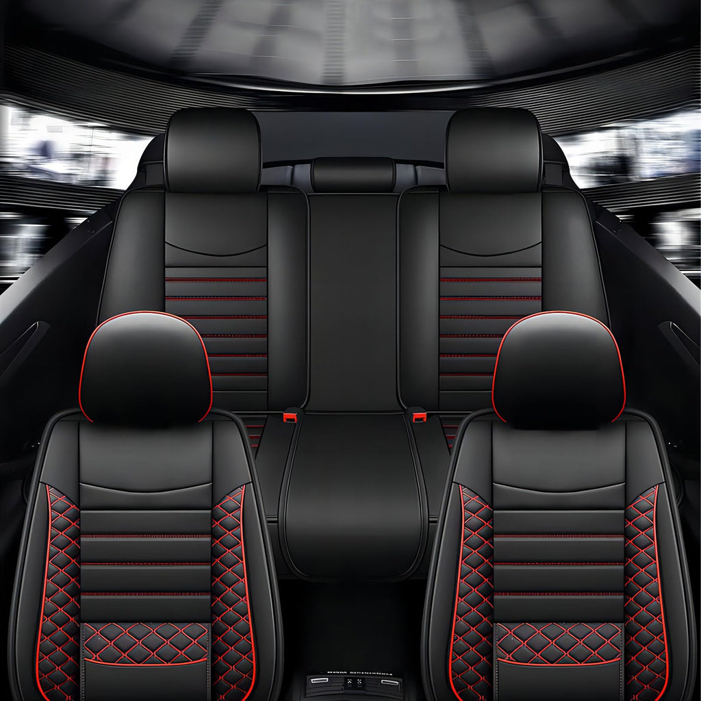 Leather 5-Seat Car Seat Covers Full Set Q144