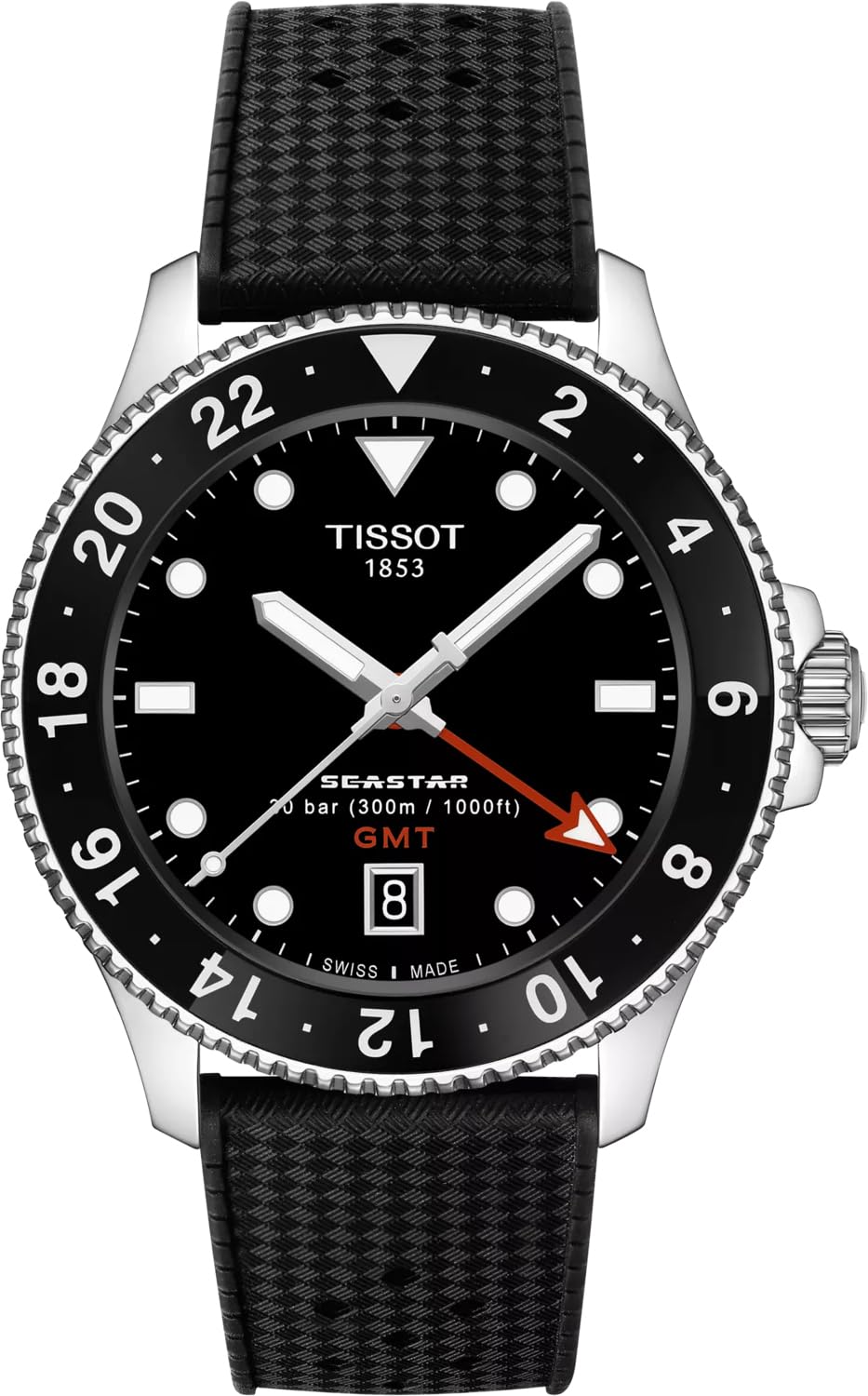 Black Dial 40mm Swiss Quartz GMT Men's Watch S456