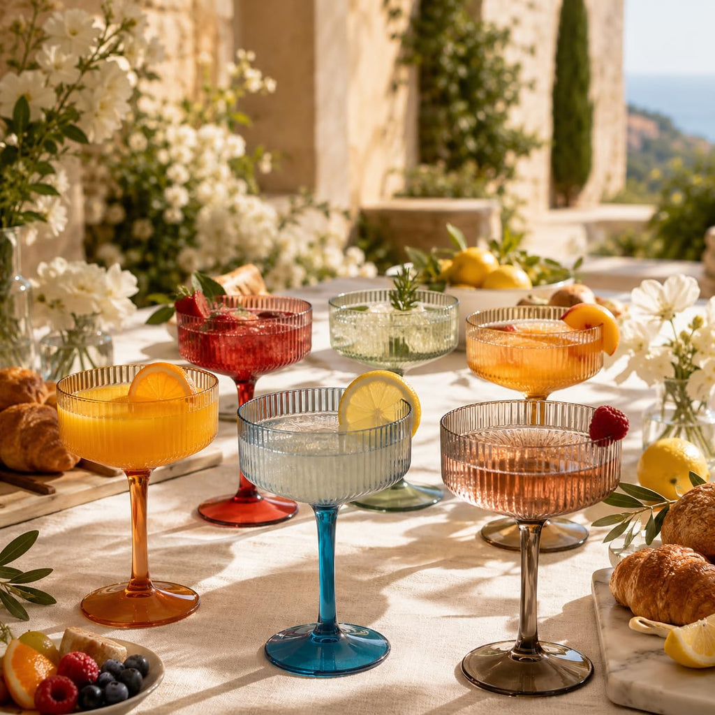 Ribbed Acrylic Martini Glasses Set of 6 C747178