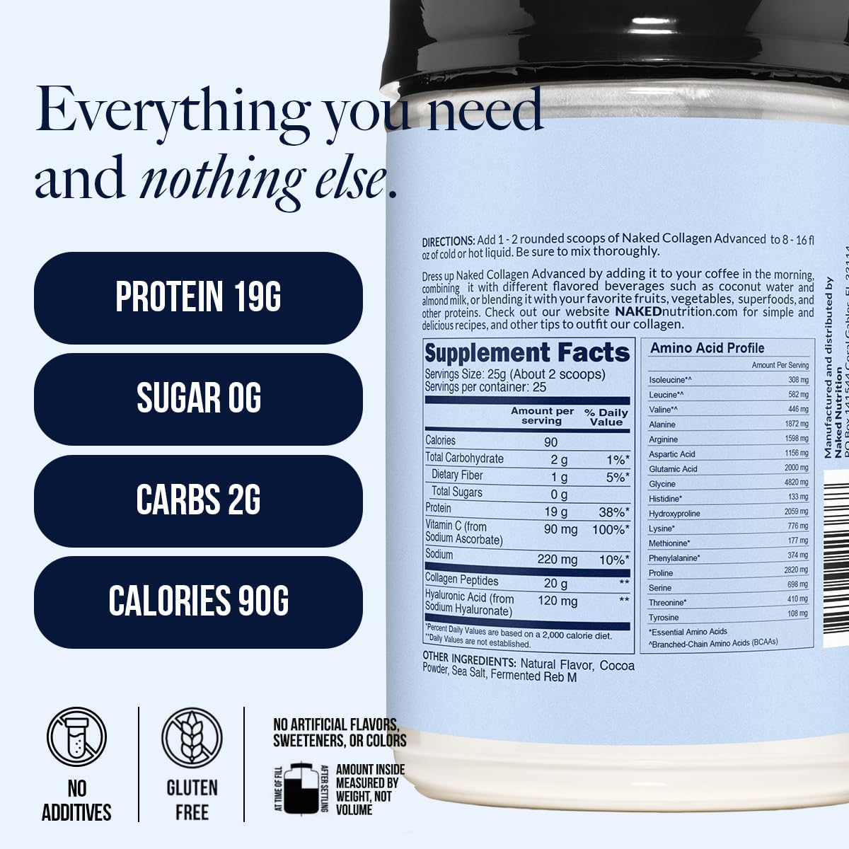 Chocolate Collagen Peptides Protein Powder, 1.3LB V226