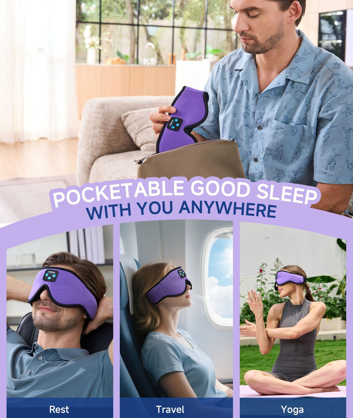 Bluetooth 3D Sleep Mask with Headphones I5205