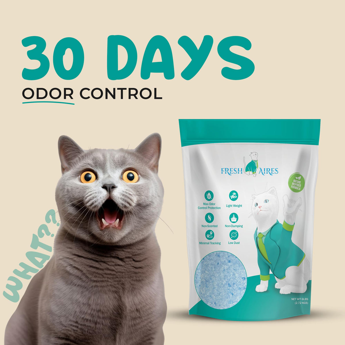 Unscented Lightweight Non-Clumping Crystal Cat Litter Z168