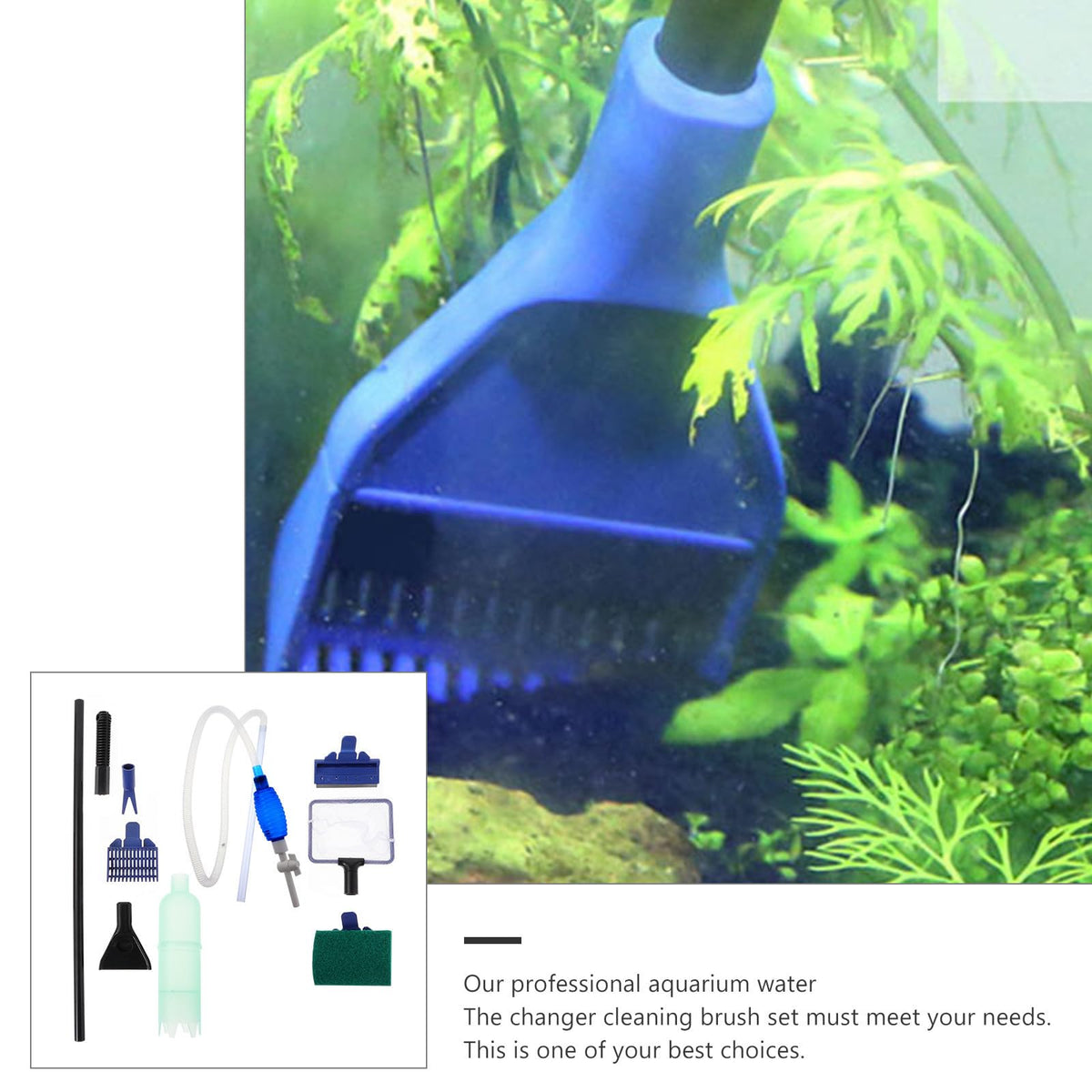 Fish Tank Water Changer Tool with Cleaning Brush Set W715