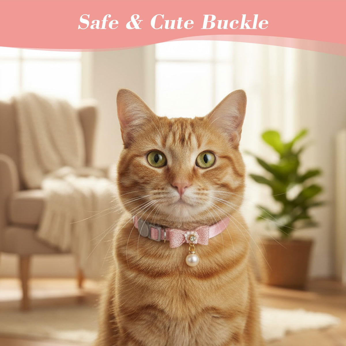 Adjustable Pink Breakaway Cat Collar M313804