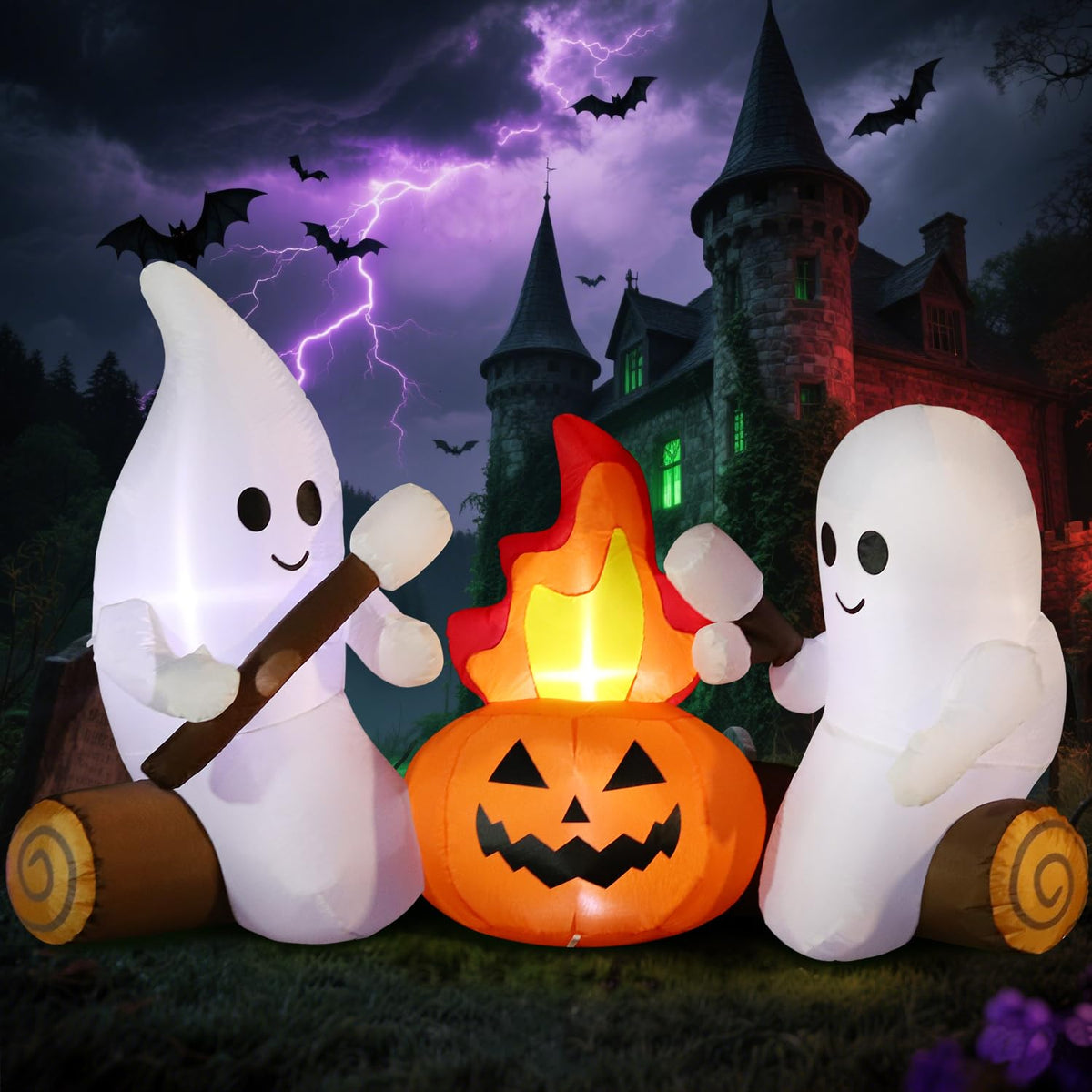 6FT Inflatable Halloween Decorations with Built-in LEDs B652443