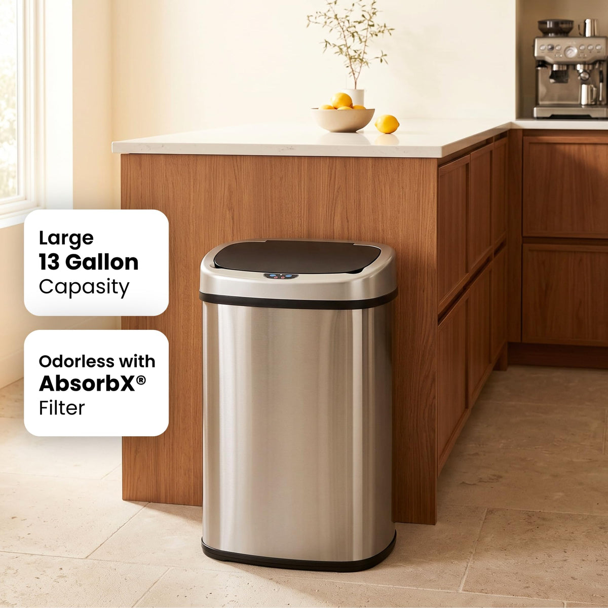 13 G Stainless Steel Sensor Trash Can Y394389