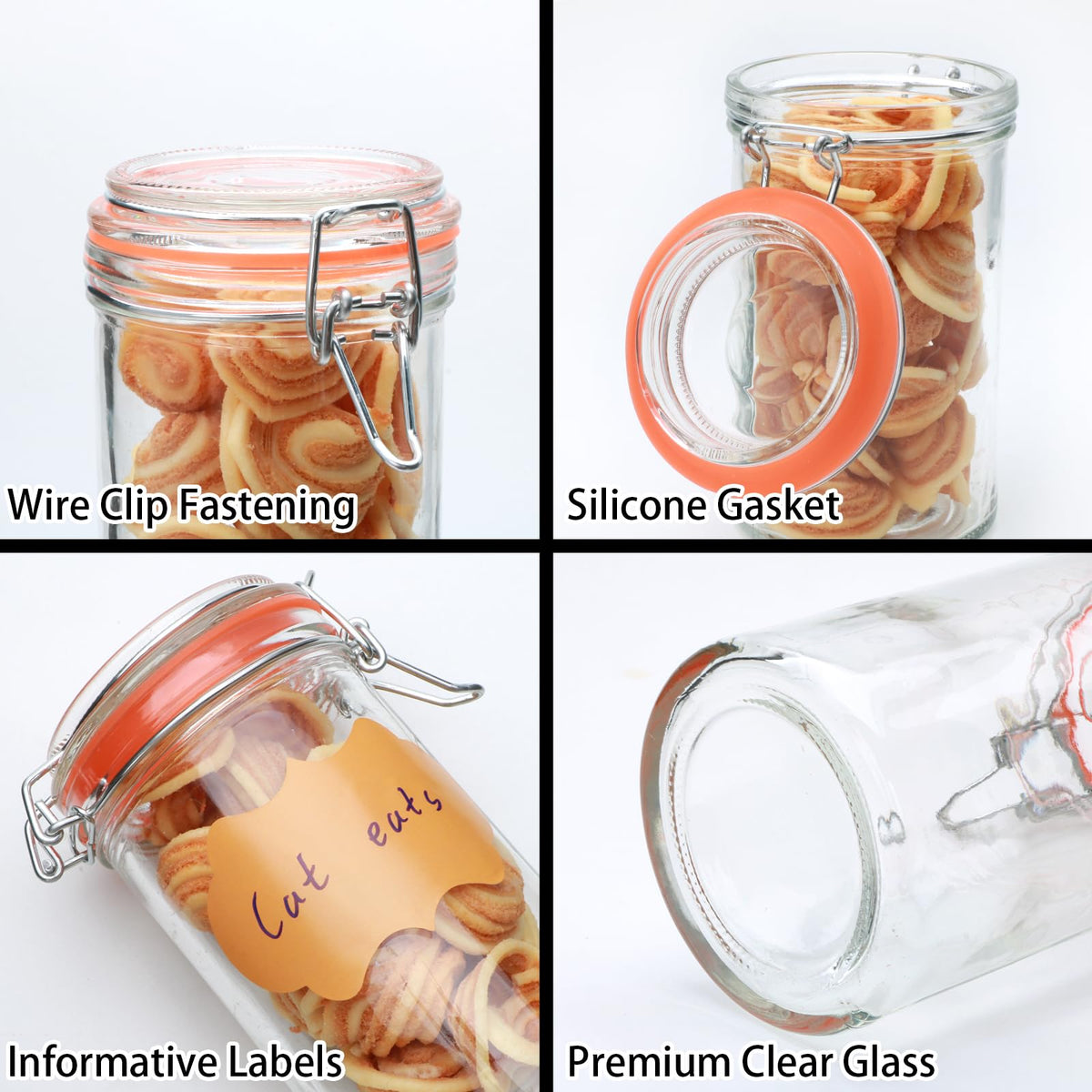 16 oz Glass Jars with Airtight Lid V6305
