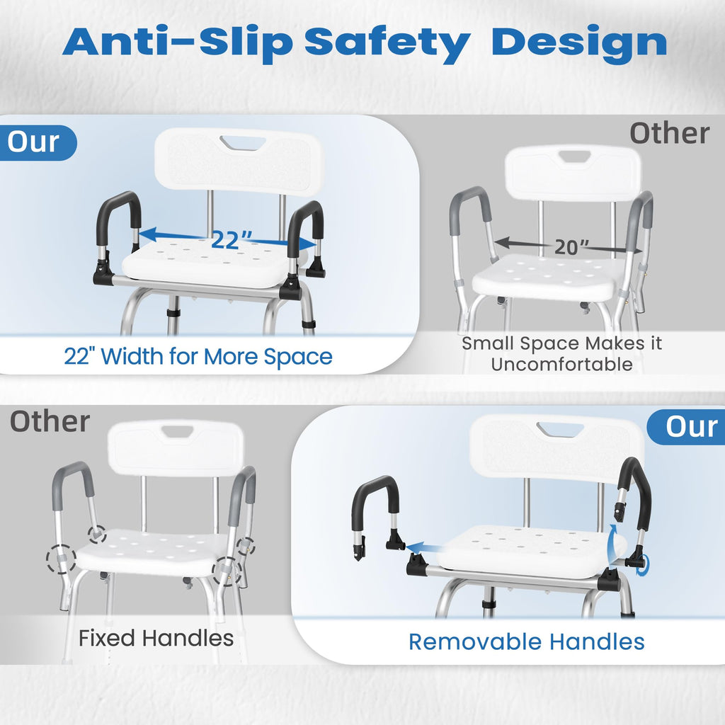 360° Rotating Adjustable Padded Shower Chair A961