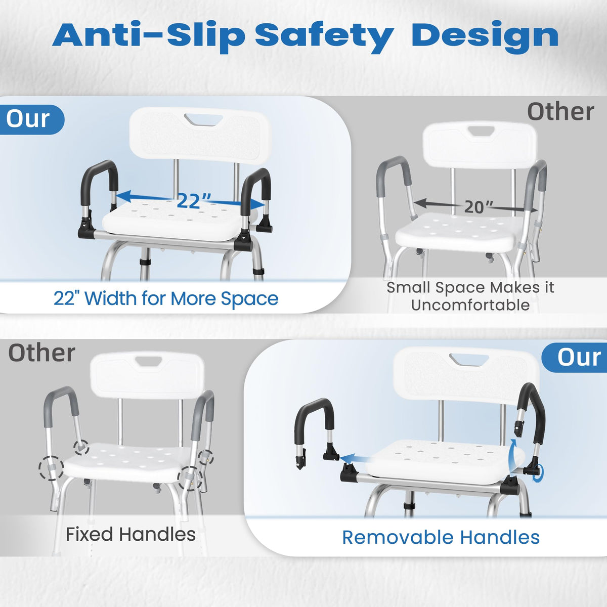 360° Rotating Adjustable Padded Shower Chair A961