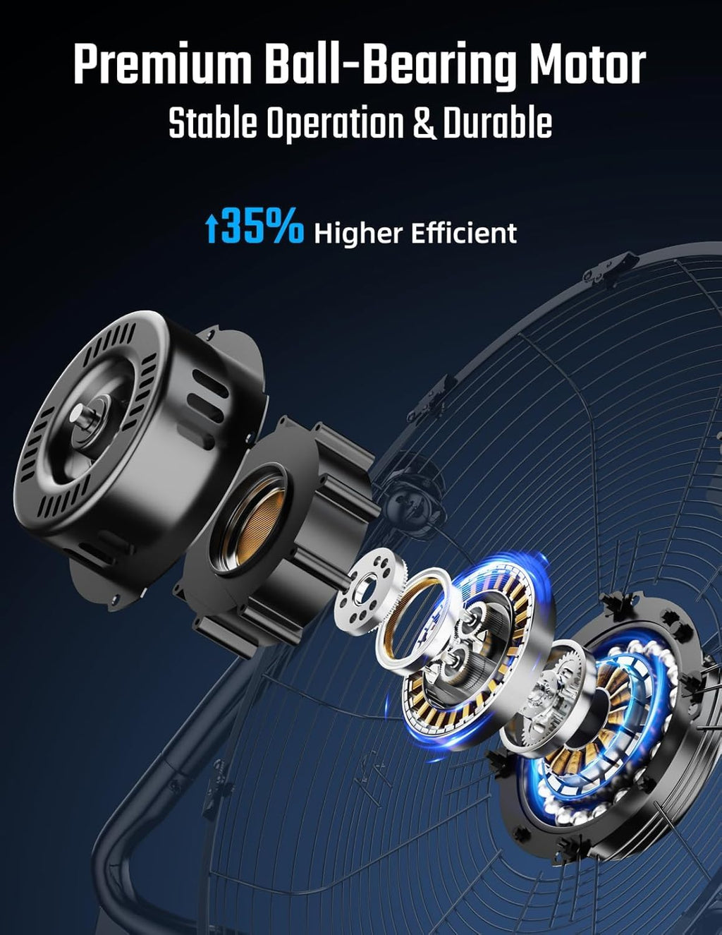 12 Inch 3-Speed Oscillating Metal Floor Fan A6084