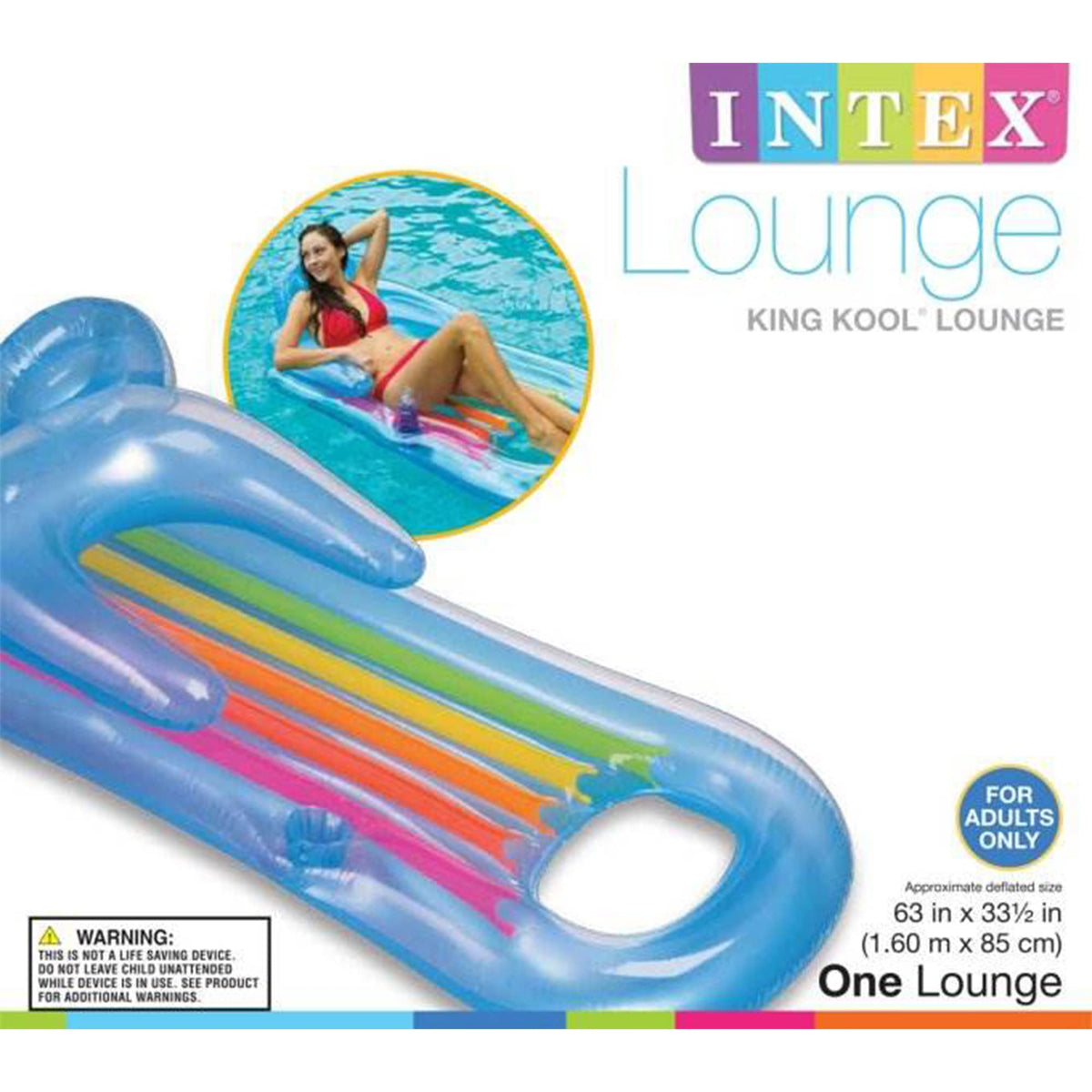 Inflatable Swimming Pool Lounger with Headrest 4 Pack H877314