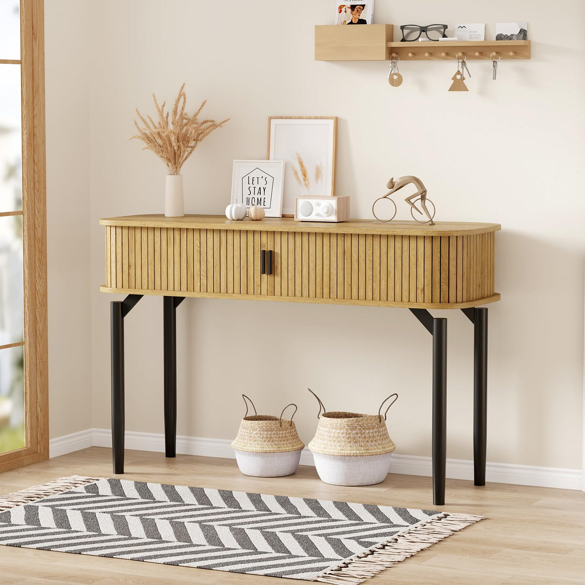 47 in Fluted Console Table with Storage G670019