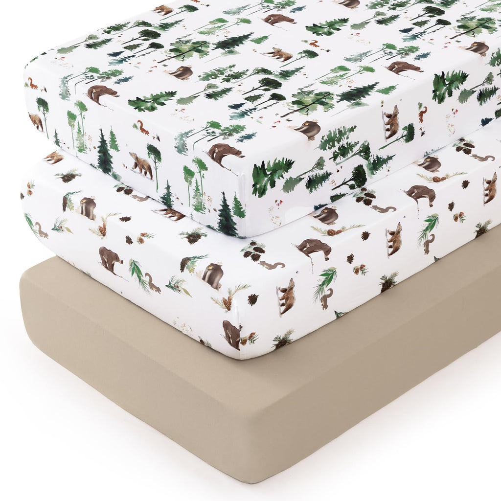3 Pack Ultra Soft Breathable Fitted Crib Sheets 28x52 Inch Y64216