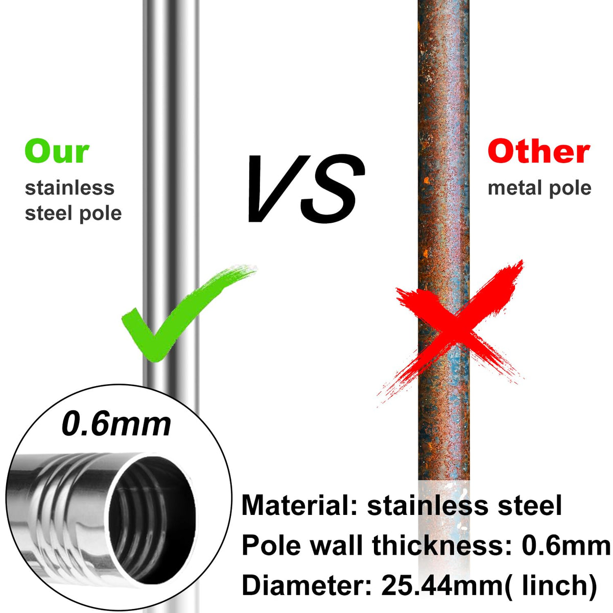 Heavy Duty Stainless Steel Flag Pole Kit I8096