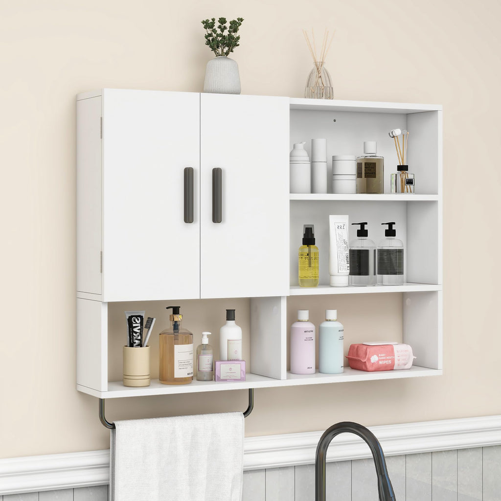 Bathroom Wall Cabinet with 2 Doors White E51955