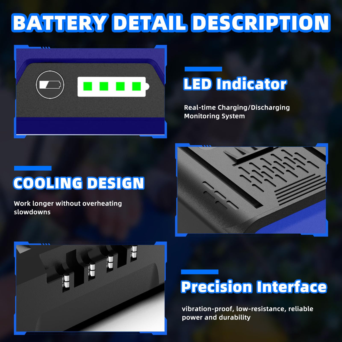 40V 4.0Ah Rechargeable Lithium-Ion Battery V404