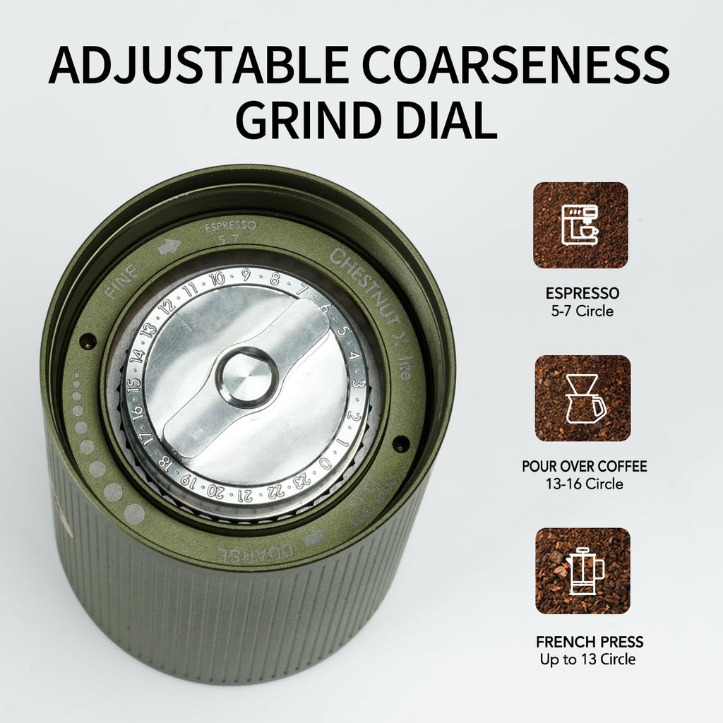 Manual Stainless Steel Conical Burr Coffee Grinder 20g N143