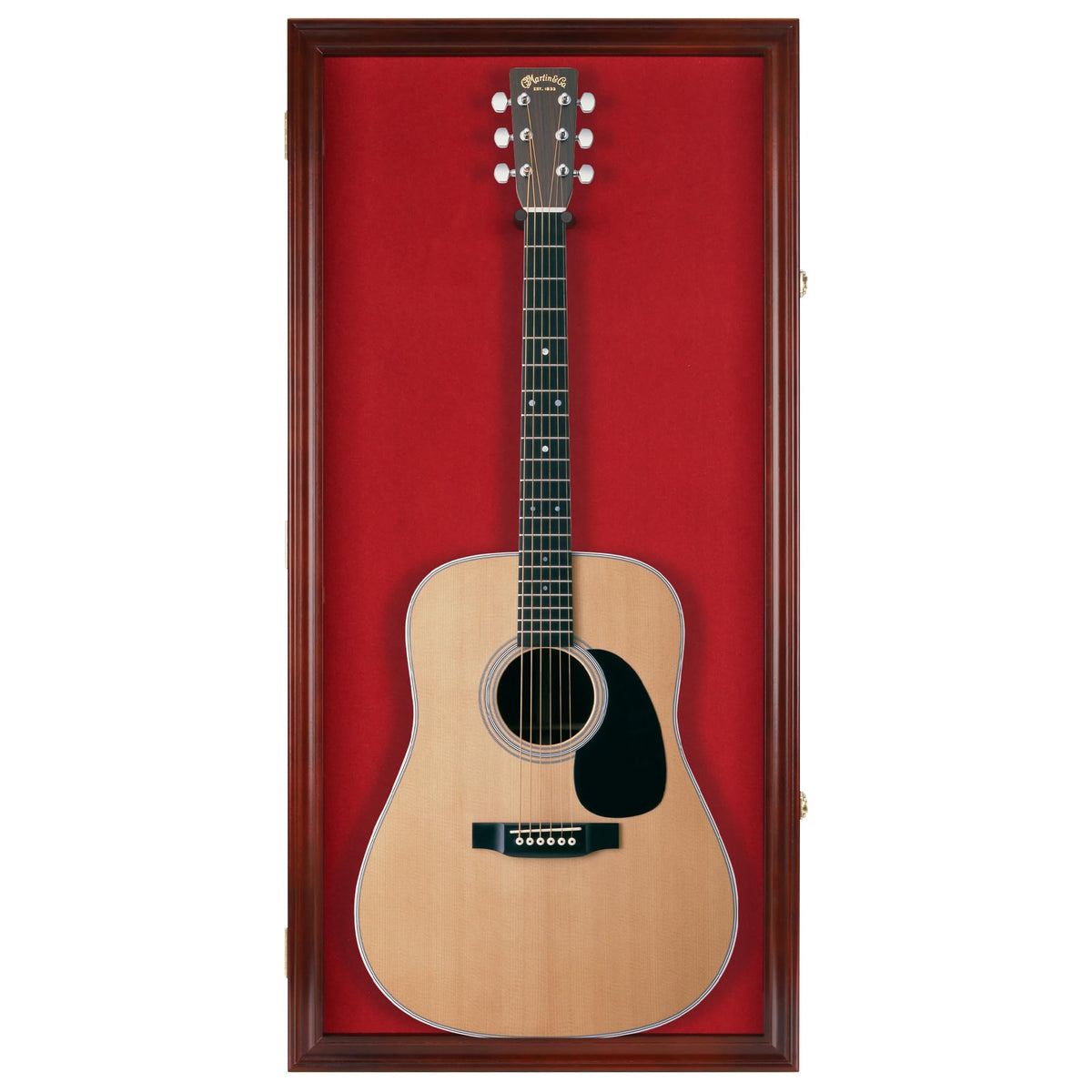 45" Acoustic Guitar Display Case Cabinet Wall Mountable Mahogany Finish Q81668