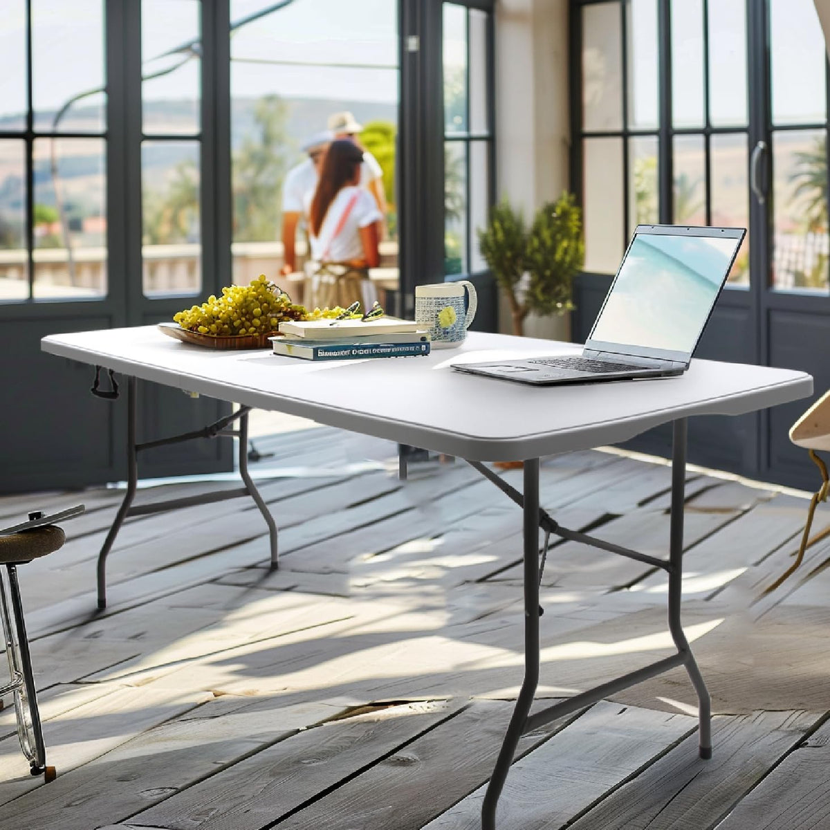 6FT Folding Picnic Table with Tablecloth F330