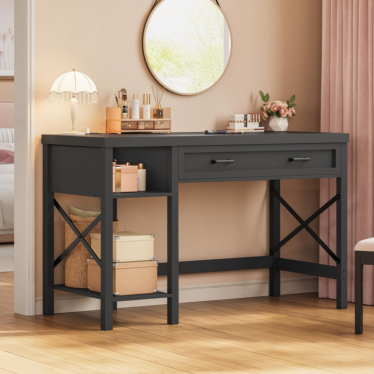 40" Farmhouse Small Desk with Drawers L331337