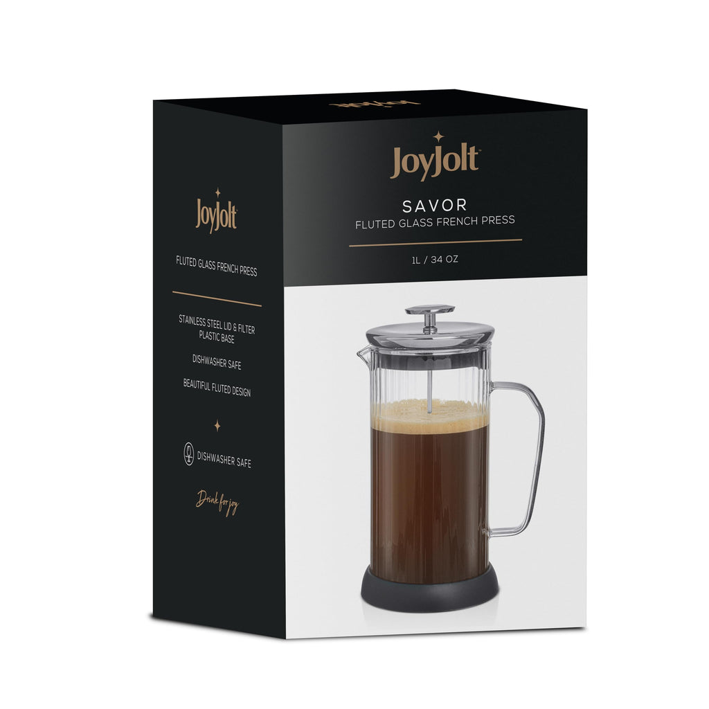 French Press Coffee and Tea Maker Set, 33.8oz Stainless Steel Borosilicate Glass O5039