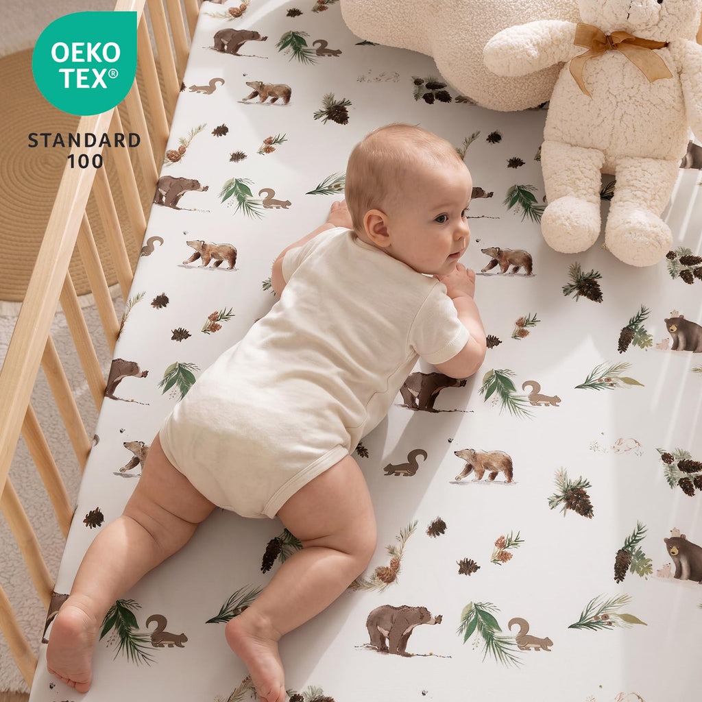 3 Pack Ultra Soft Breathable Fitted Crib Sheets 28x52 Inch Y64216