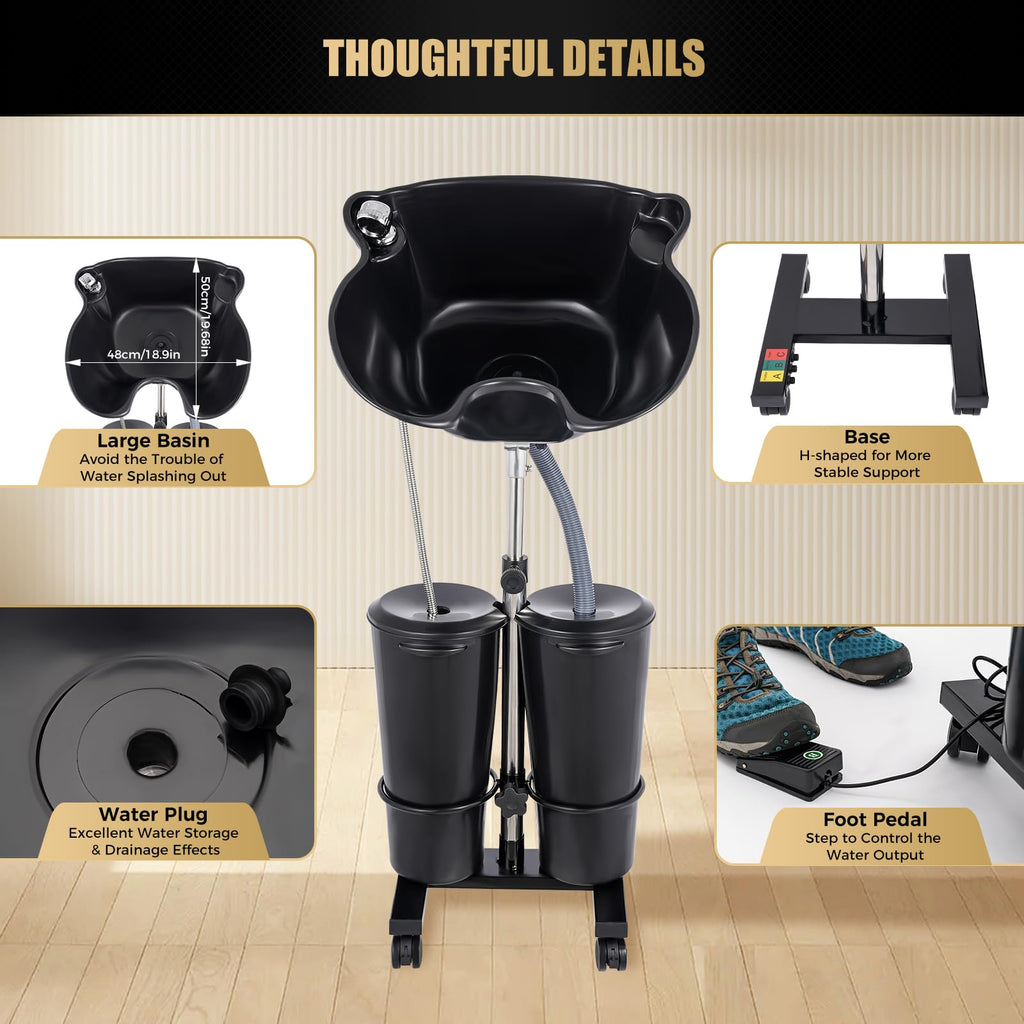 Portable Shampoo Bowl with 2 Bucket D843