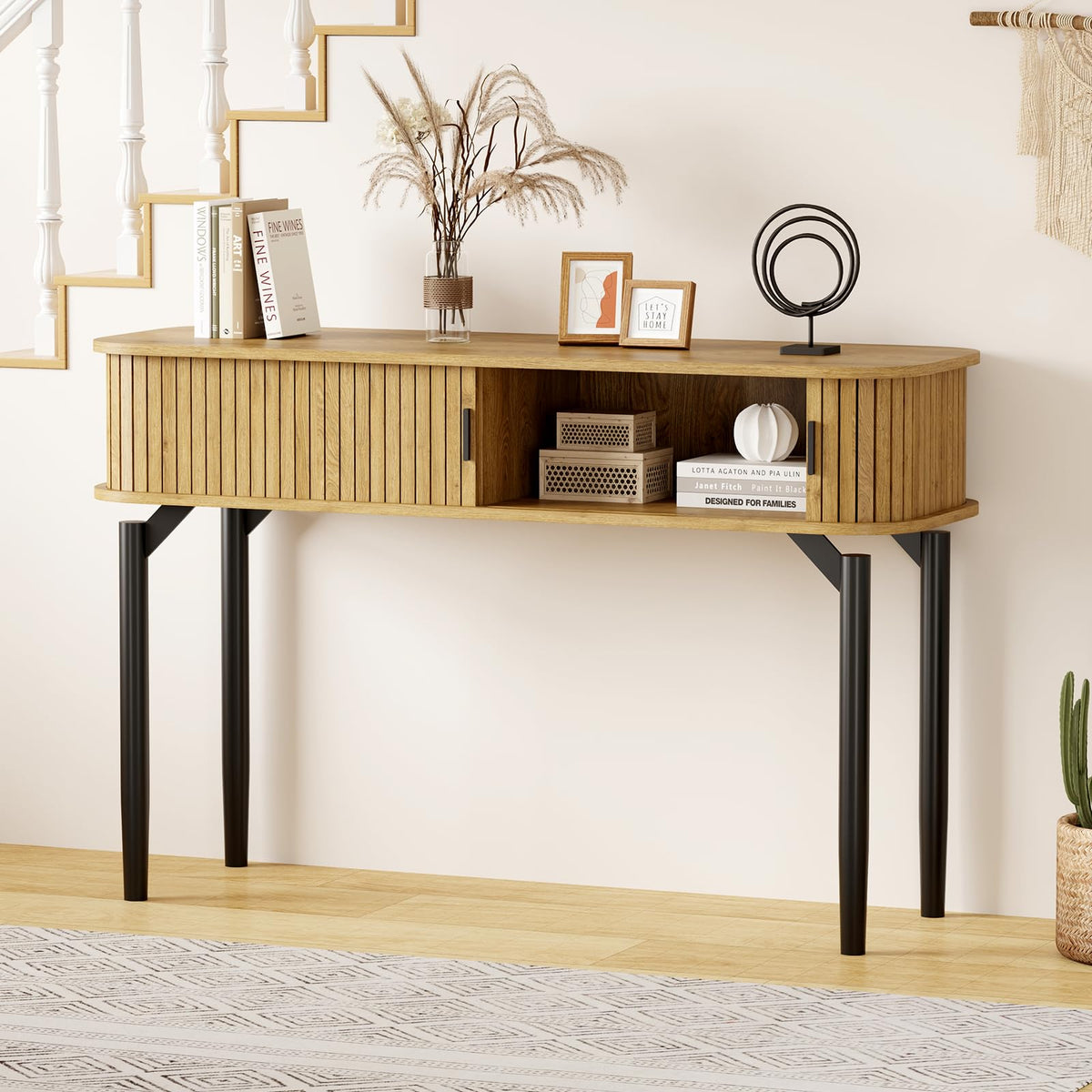 47 in Fluted Console Table with Storage G670019