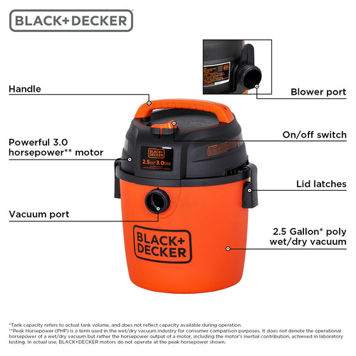 2.5 Gallon Wet Dry Shop Vacuum C50664