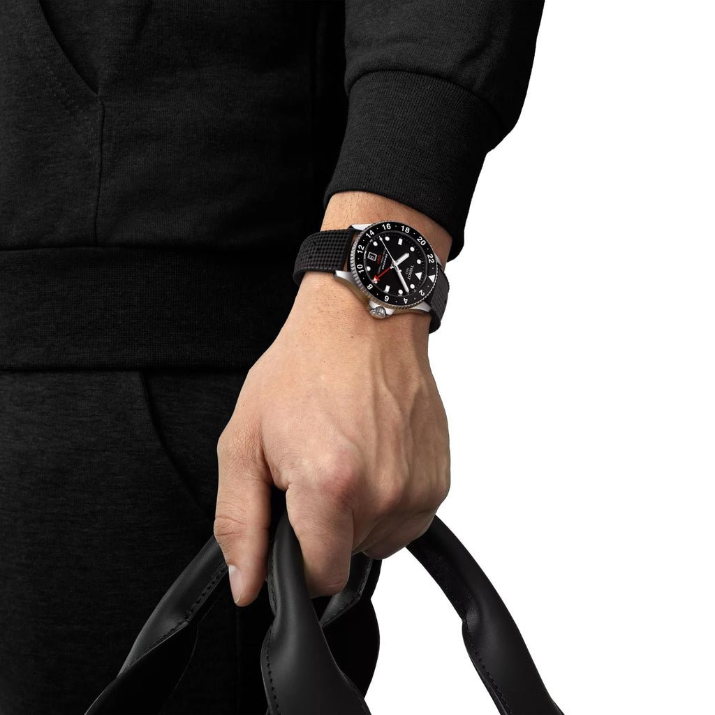 Black Dial 40mm Swiss Quartz GMT Men's Watch S456