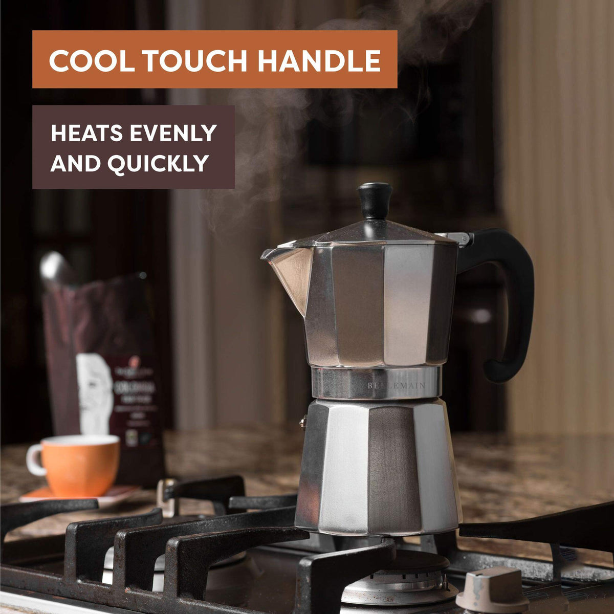 Stovetop Espresso Maker 6-Cup Silver B872