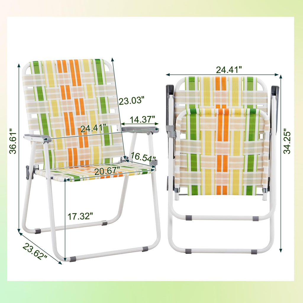 Folding Beach Chair Set of 2 Green Z826088