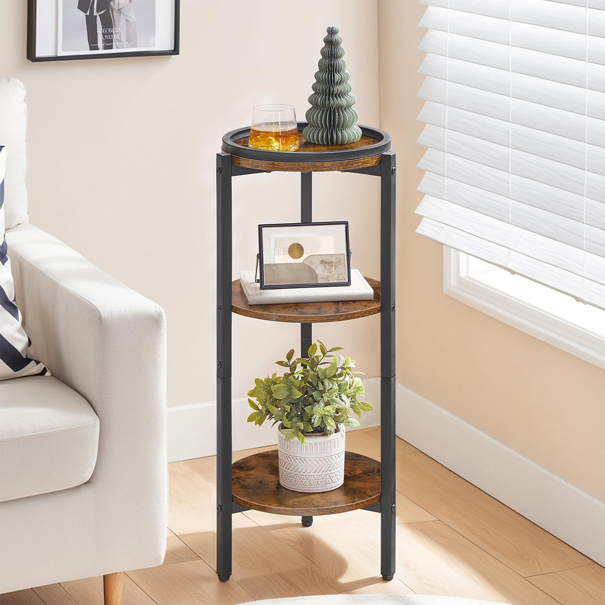 Small Round 3-Tier Side Table V901