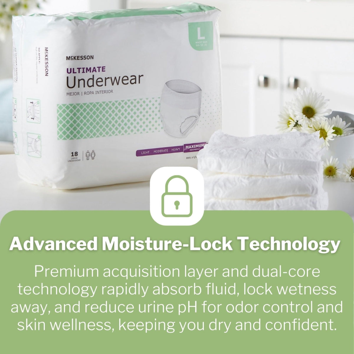 Adult Incontinence Underwear, Large, 72 ct W75290