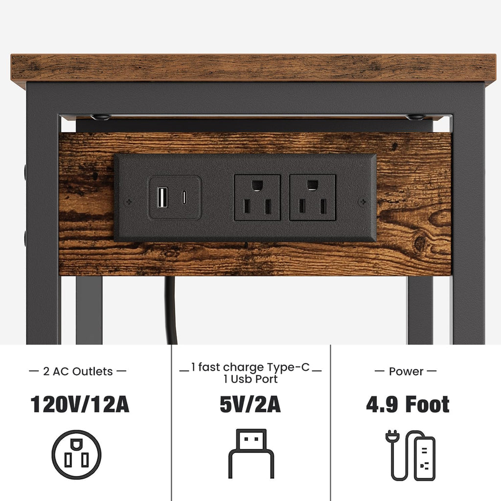 Tall End Table with Charging Station J461