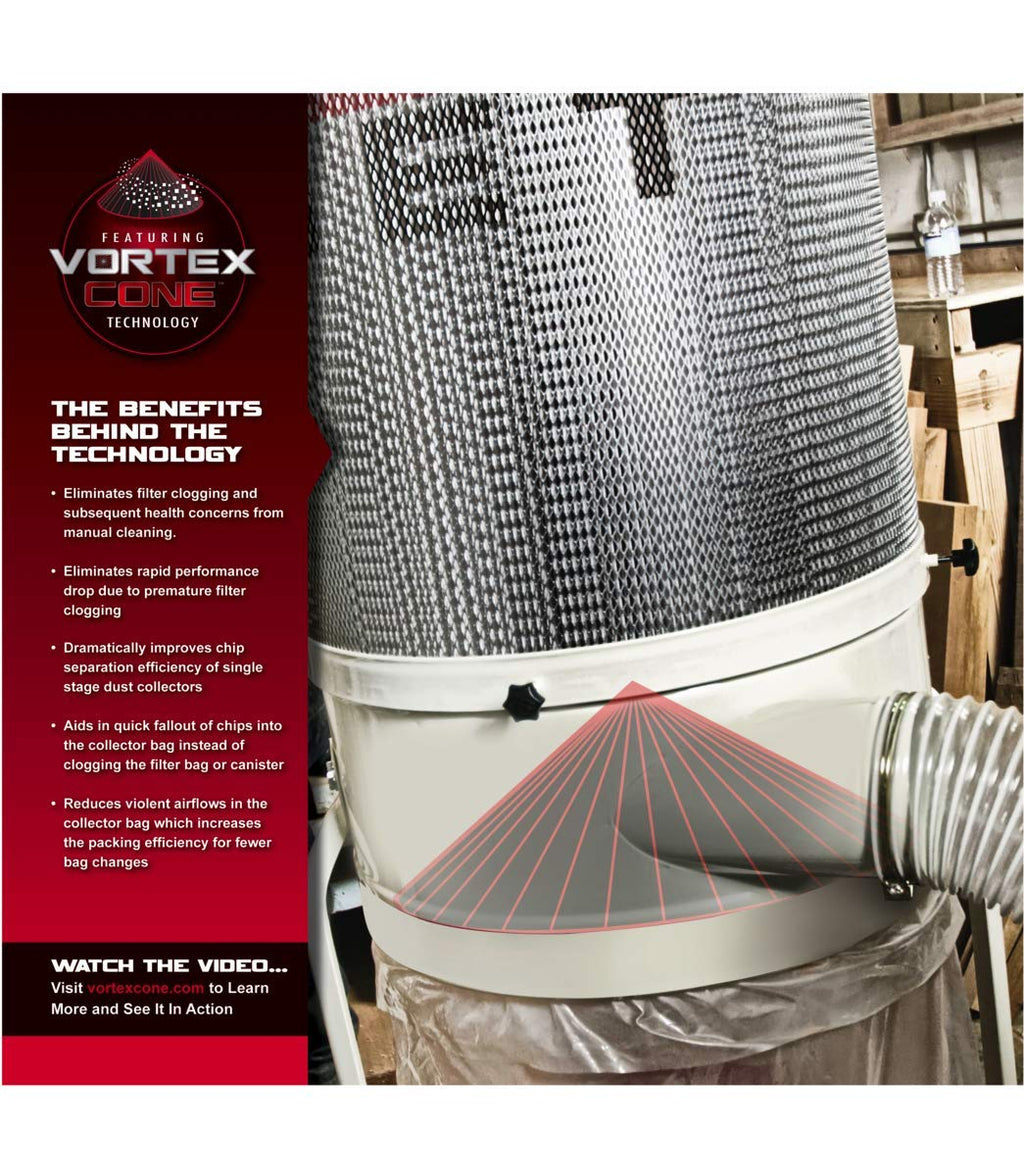 2 HP 230V Dust Collector with 2-Micron Canister Filter B8935