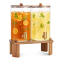 2pcs 1.2 Gallon Glass Drink Dispenser with Stand Z49598