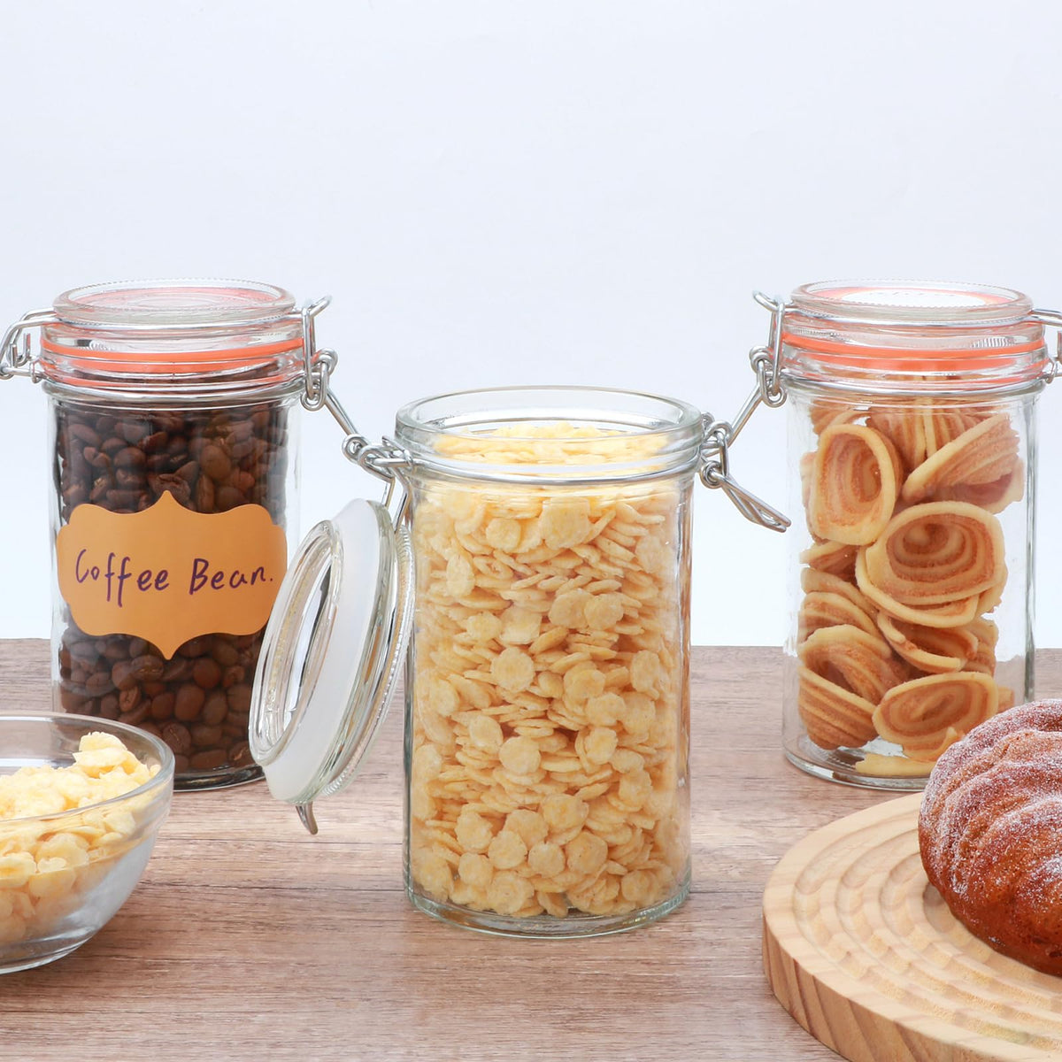 16 oz Glass Jars with Airtight Lid V6305