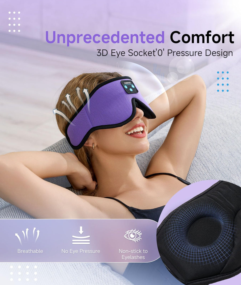 Bluetooth 3D Sleep Mask with Headphones I5205