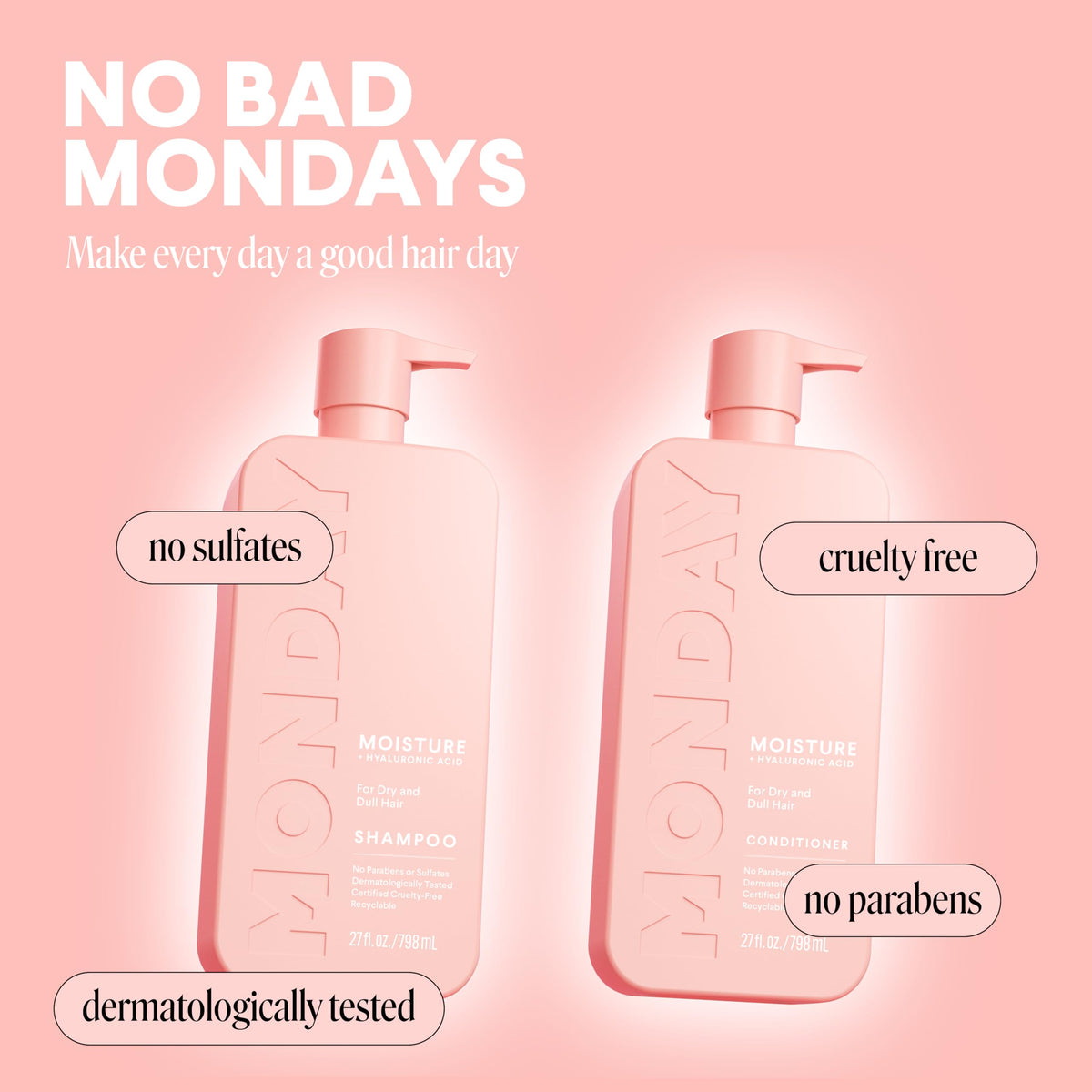 Moisture Shampoo + Conditioner Set 2 Pack 27oz + Leave-in Conditioner 5 Oz Dual Pack L477
