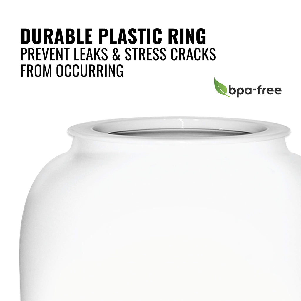 Porcelain Ceramic Crock Water Dispenser with Stainless Steel Faucet and Lid I127788