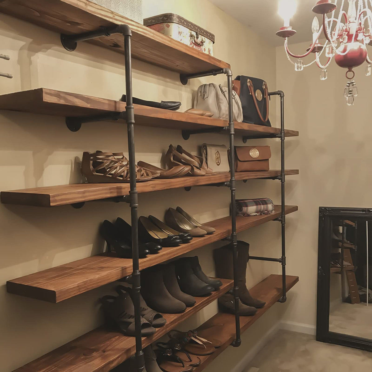 Industrial Iron Pipe 5-Tier Shelves T997