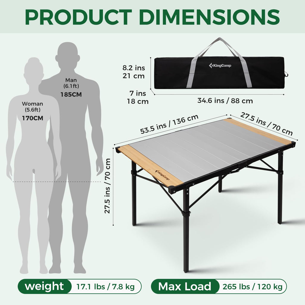 Bamboo Aluminum Camping Table O5040