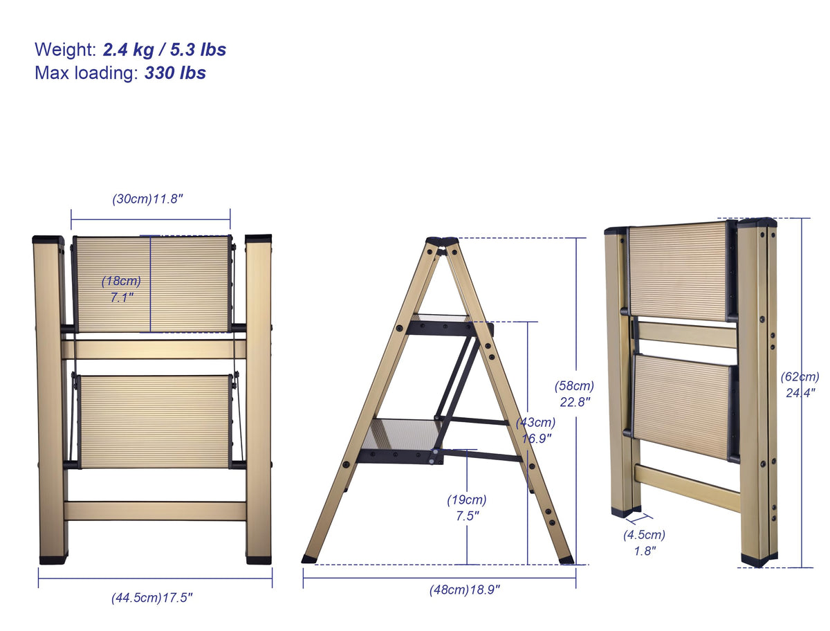 Foldable Aluminum Step Stool J1656