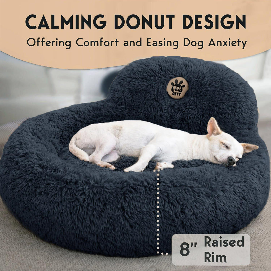 Medium Size Washable Anti-Slip Fluffy Plush Round Dog Bed U672852