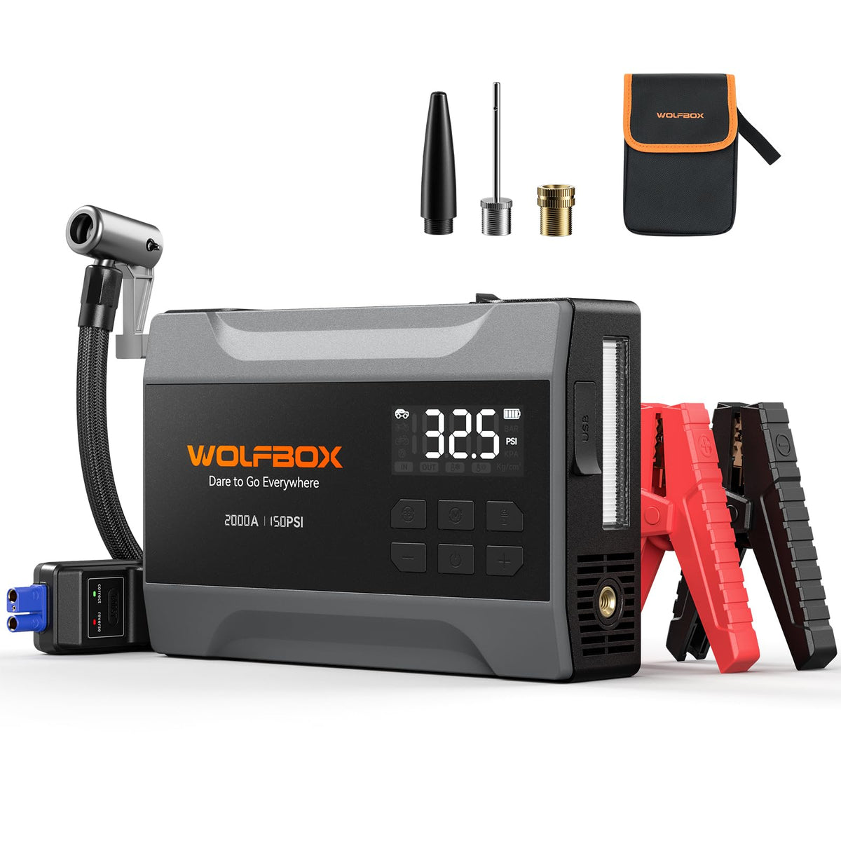 2000A Portable 12V Jump Starter with Air Compressor R223