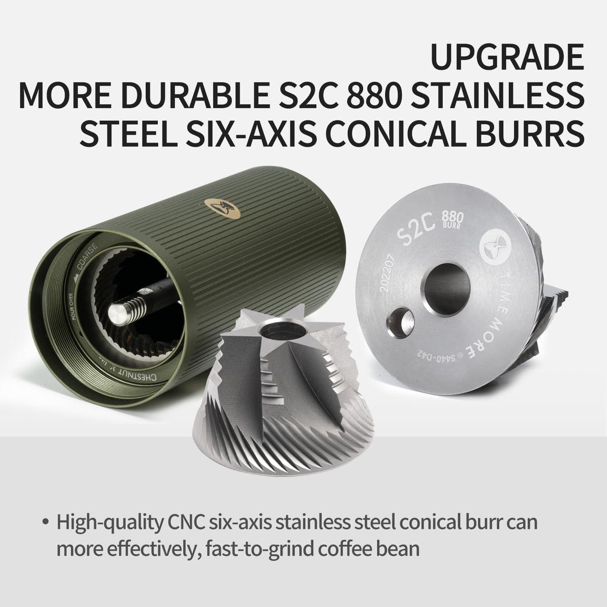 Manual Stainless Steel Conical Burr Coffee Grinder 20g N143