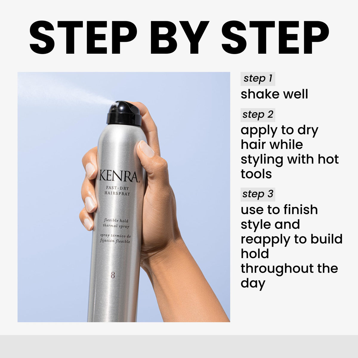 Fast Dry Hairspray Flexible Hold Thermal Spray T48712