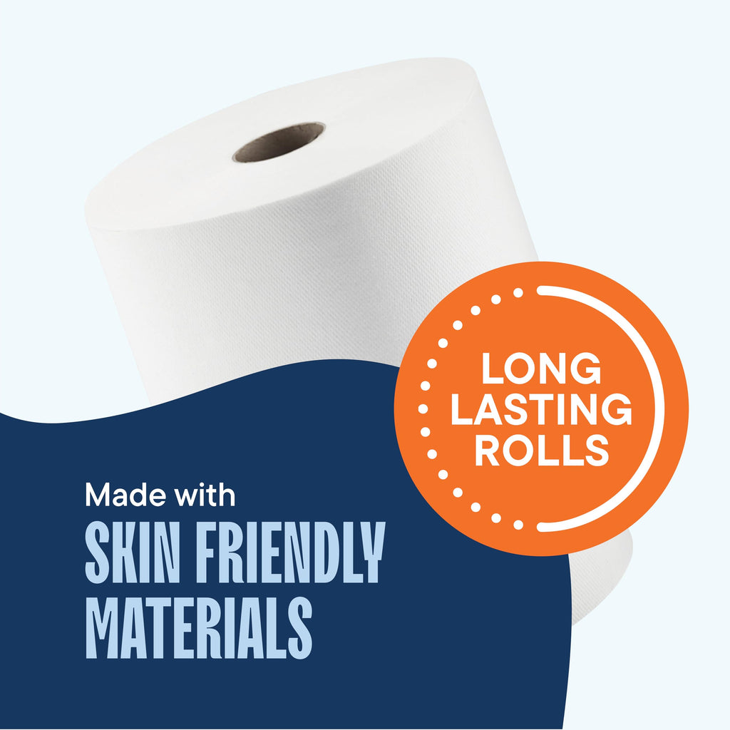 10 x 800 White Paper Towel Rolls 6 Pack P185348