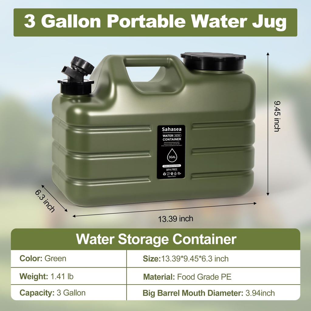 3 Gallon BPA Free Portable Water Jug with Spigot W99180